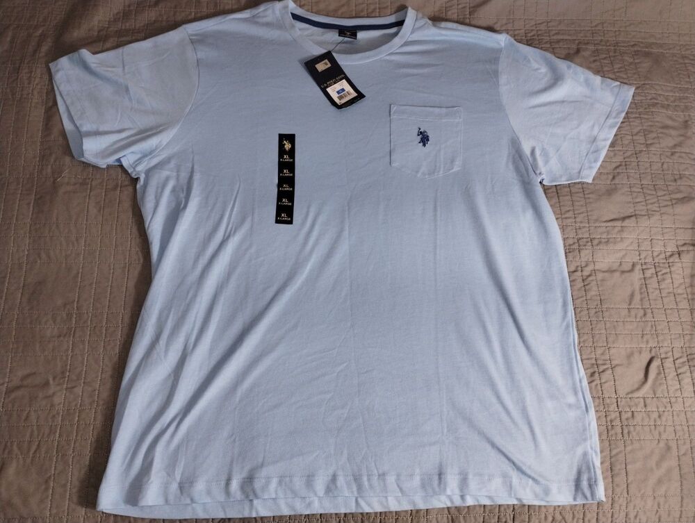 U.S. Polo Assn. Shirt Mens XL Blue Short Sleeve Pocket Outdoor Casual Men